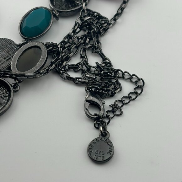 Vintage 1976 Liz Claiborne Two Strand Multi Coloured Acrylic Stones Necklace - Picture 3 of 3